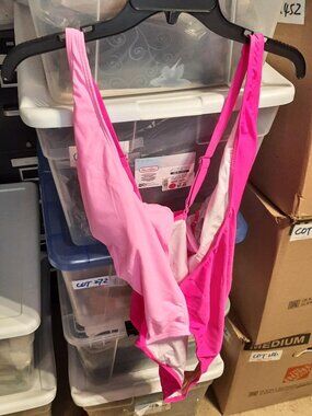 New ! One Piece Bikini Push Up Bra Red/Pink Size L